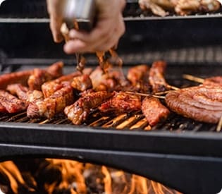 바베큐 파티, 고기를 굽는 이미지
